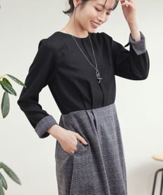 Tiaclasse 【洗える】チェックドッキングワンピース