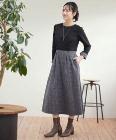 Tiaclasse 【洗える】チェックドッキングワンピース