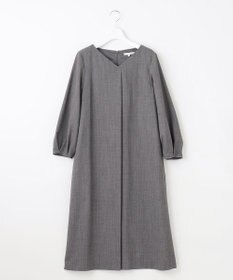 自由区 S 【洗える】ウールミックスストレッチツイル ワンピース