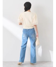 earth music&ecology ラインストーンフレアデニムパンツ