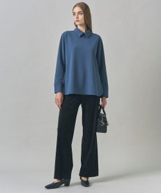 ICB マラボーテＷジョーゼット ボウタイ付きシャツカラートップス