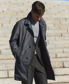 GOTAIRIKU ダウンライナー装着可【半裏仕様】メランジシャンブレー ステンカラースプリングコート