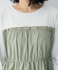 Green Parks ペプラムドッキングワンピース