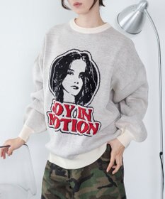 WEGO 【洗える】グラフィックニットBIGプルオーバー