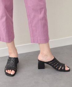 INTER-CHAUSSURES 【ANGEL ALARCON】チャンキーヒールラフィアサンダル