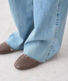 earth music&ecology 【セルフカット可】ストレッチフレアデニムパンツ