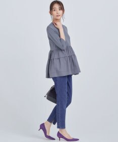 組曲 S 【UVケア・接触冷感・六分袖】ブラウスコンビ ティアードニット