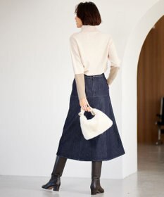 自由区 【洗える】セミウーステッドウールタートルネック ニット