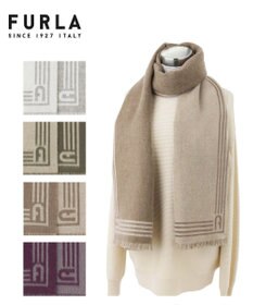 MOONBAT FURLA ウール100%リバーシブルジャカードマフラー/幅40cm