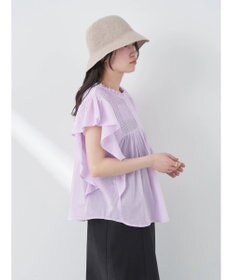 earth music&ecology コットンボイルフリルブラウス