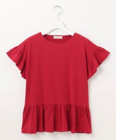 Feroux 【UVケア】フリルスリーブペプラム カットソー