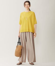 自由区 【接触冷感・UVカット・WEB限定カラーあり】クレープストレッチプルオーバー ニット