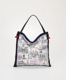 TOPKAPI 【TREASURE TOPKAPI】マイルドサテン スカーフ柄 トートバッグ スーベニアプリント