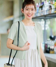 Tiaclasse L 【新色追加・洗える・UVケア・接触冷感】サマーニット半袖カーディガン