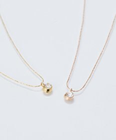 Phoebe 【金属アレルギー対応】スパークルドットビジューネックレス/ニッケルフリー シャンパンゴールド