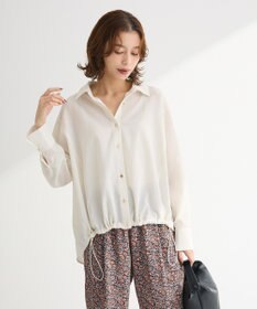 Green Parks 金ボタン裾ドロストシャツ