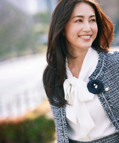 組曲 L 【KUMIKYOKU NAVY】ジョーゼットシフォン2WAY ボウタイブラウス