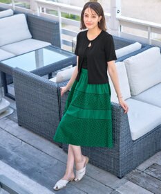 Tiaclasse L 【新色追加・洗える・UVケア・接触冷感】サマーニット半袖カーディガン