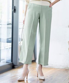 Tiaclasse 【日本製・洗える】麻調ワイドパンツ