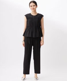 自由区 【カタログ掲載・セットアップ対応・接触冷感・UVカット・洗える】ライトリネンライクテーパード パンツ