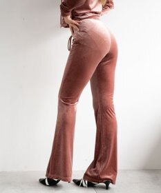 WEGO 【SETUP対応ITEM】ハイウエストベロアパンツ