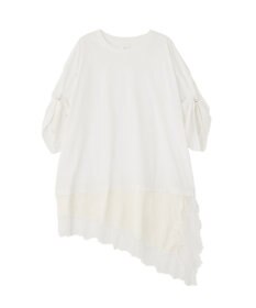 YECCA VECCA ドロストスリーブヘムレースTee