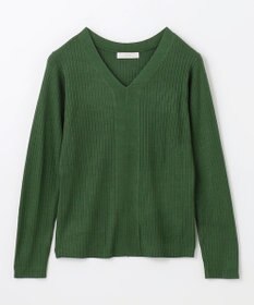 ANY 【洗える】Vネック リブニット