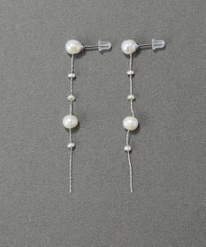 Phoebe 【金属アレルギー対応】パールドロップロングピアス　シルバー