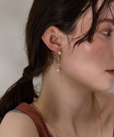 Phoebe 【金属アレルギー対応】パールドロップロングピアス　シルバー