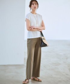 23区 【CanCam・CLASSY.掲載】リネンレーヨンストレッチ ワイドパンツ