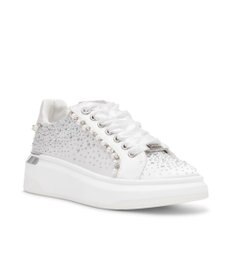 STEVE MADDEN GLORIES パールビジューレースアップスニーカー