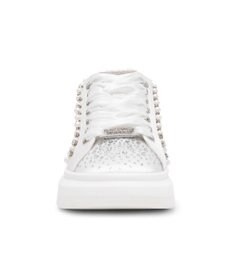 STEVE MADDEN GLORIES パールビジューレースアップスニーカー