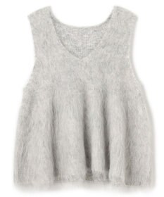 UNFILO 【野呂佳代さん着用】アルパカシャギー ペプラムジレ