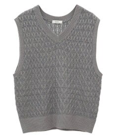 earth music&ecology ラメジャガードニットベスト