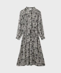 GRACE CONTINENTAL チェックプリントボウ付ワンピース