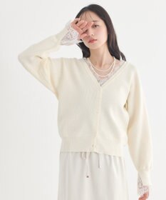 earth music&ecology レーストリムカーディガン