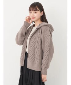 earth music&ecology ケーブルニットパーカー