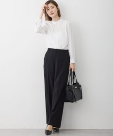 23区 L 【洗える】バックサテンアムンゼン フリルデザインシャツ