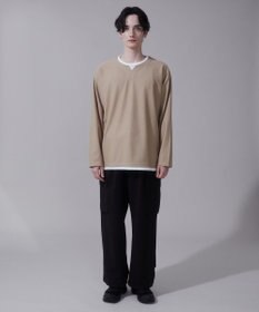 WEGO フェイクレイヤードキーネックT（LS）