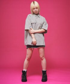 WEGO 【ユニセックス着用ITEM】ミニマムチェックロゴシャツ（SS）