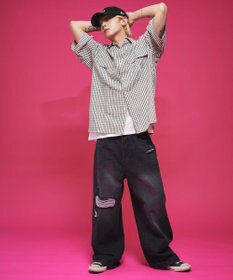 WEGO 【ユニセックス着用ITEM】ミニマムチェックロゴシャツ（SS）