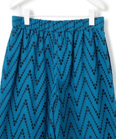 ICB 【洗える】 ヘリンボーンエンブロイダリー ワイドストレートパンツ