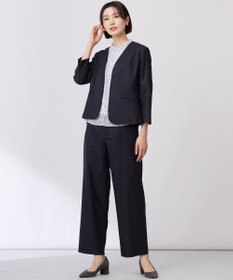 J.PRESS LADIES 【セットアップ対応・洗える・UVケア・吸水速乾】OXIJEWELストレッチ ノーカラー ジャケット