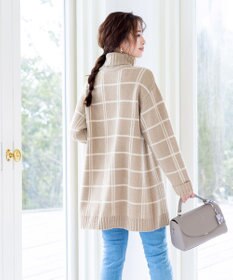 Tiaclasse L 【洗える】チェックジャガードニットチュニック