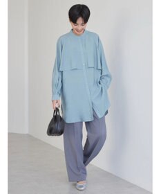 AMERICAN HOLIC バンドカラーフリルシャツチュニック