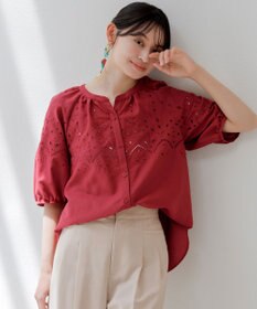 ANY SIS L 【洗える】カットワークエンブロイダリー ブラウス