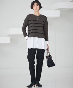 23区 L 【WEB&一部店舗限定/滝沢眞規子さん着用】フリルボーダー ニット