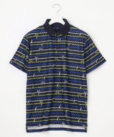 23区GOLF 【MEN】【吸水速乾・UVケア】ウェーブロゴプリント 半袖シャツ