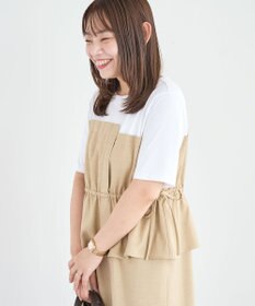 Green Parks 異素材ドッキングワンピース
