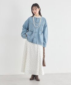 earth music&ecology サテンフレアスカート